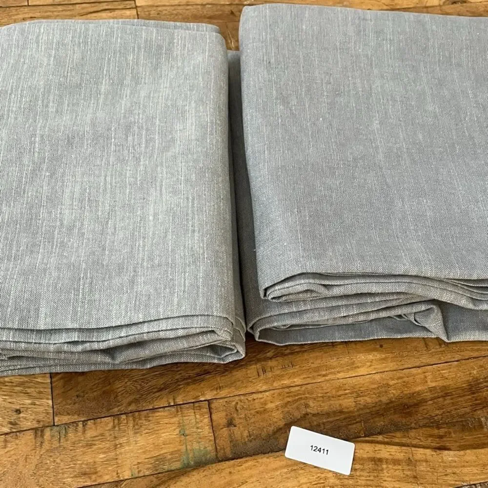 2 Pottery Barn Gray Blackout Lining Curtain Panels 50x84 Linen Blend